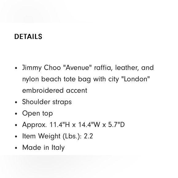 Jimmy Choo NWT Avenue Medium Logo London Tote Bag - Picture 8 of 8